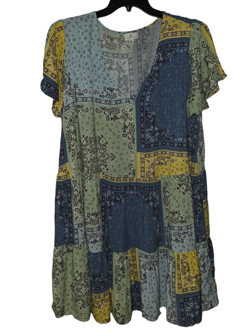 True Craft Bandana Print Short Sleeve Dress Size 3X